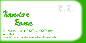 nandor rona business card
