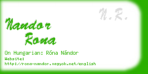 nandor rona business card